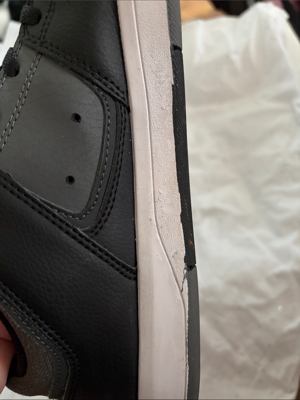 DC Men’s Black, Gray and White Skate Sneakers with Red Logo - Picture 4 of 6